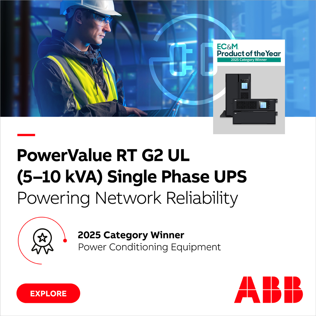 EC&M Product of the Year Category Winner: PowerValue RT G2 UL (5-10 kVA)