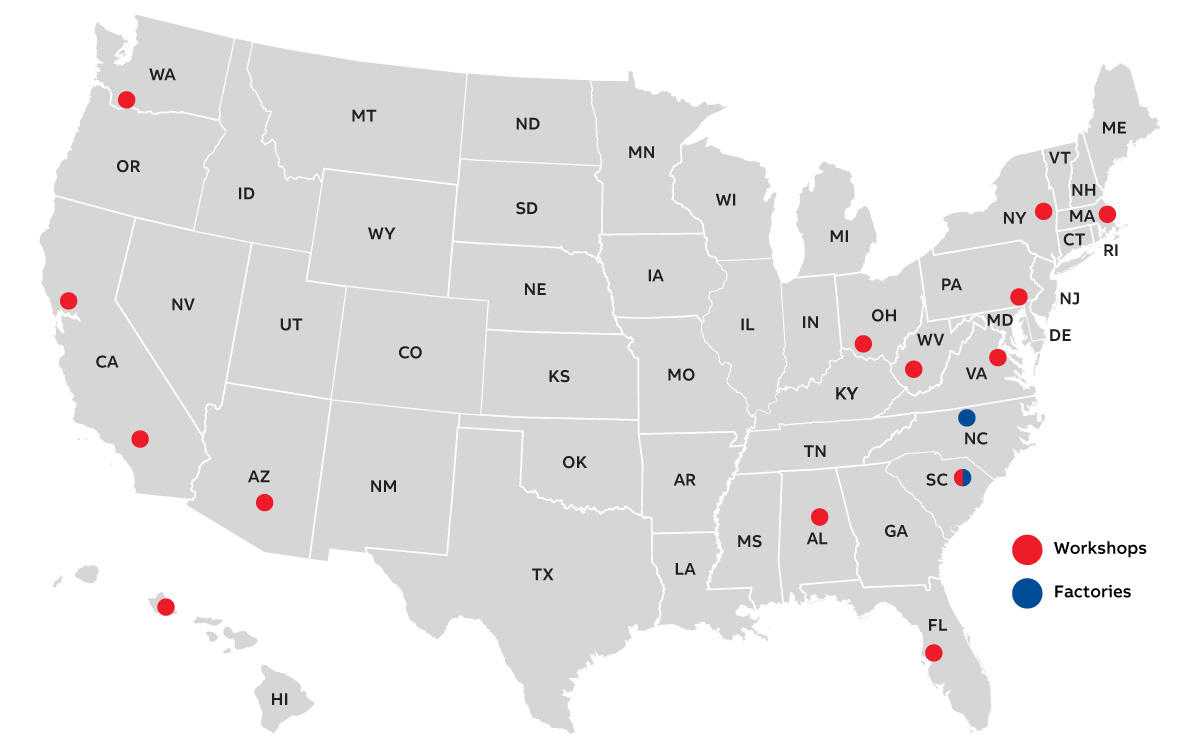 ABB US Service Centers Map
