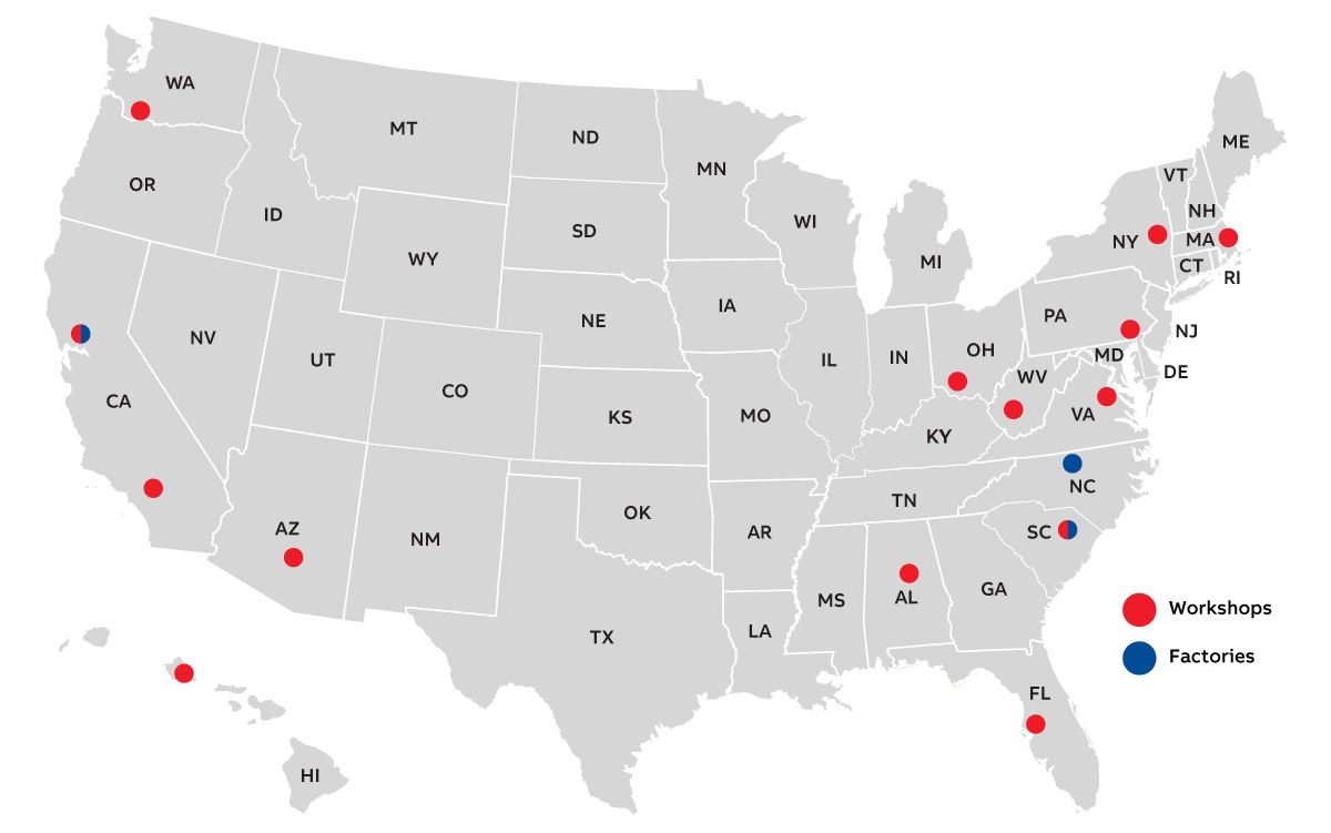 ABB US Service Centers Map