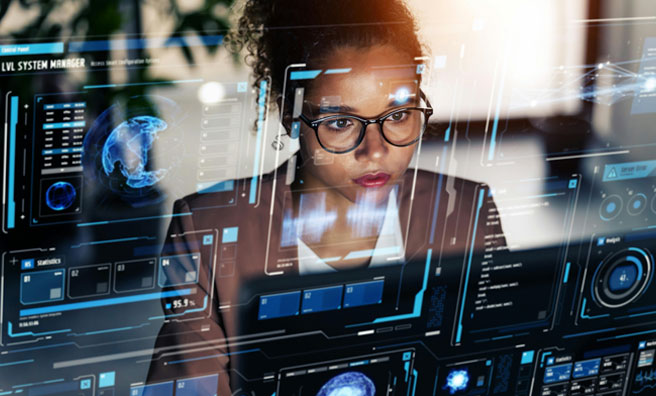 woman working in office